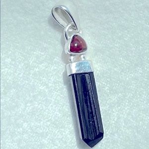 Pendant Black Tourmaline 925 Silver